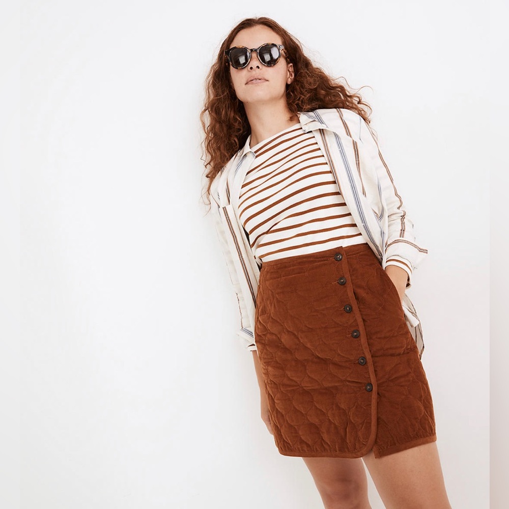 Madewell corduroy quilted mini skirt